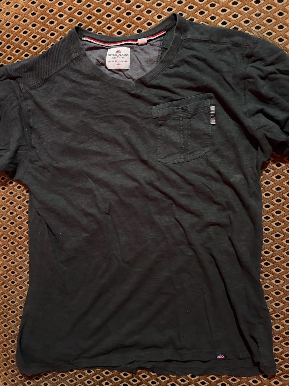 Ditch Plains Men's Black V-Neck Pocket Tee